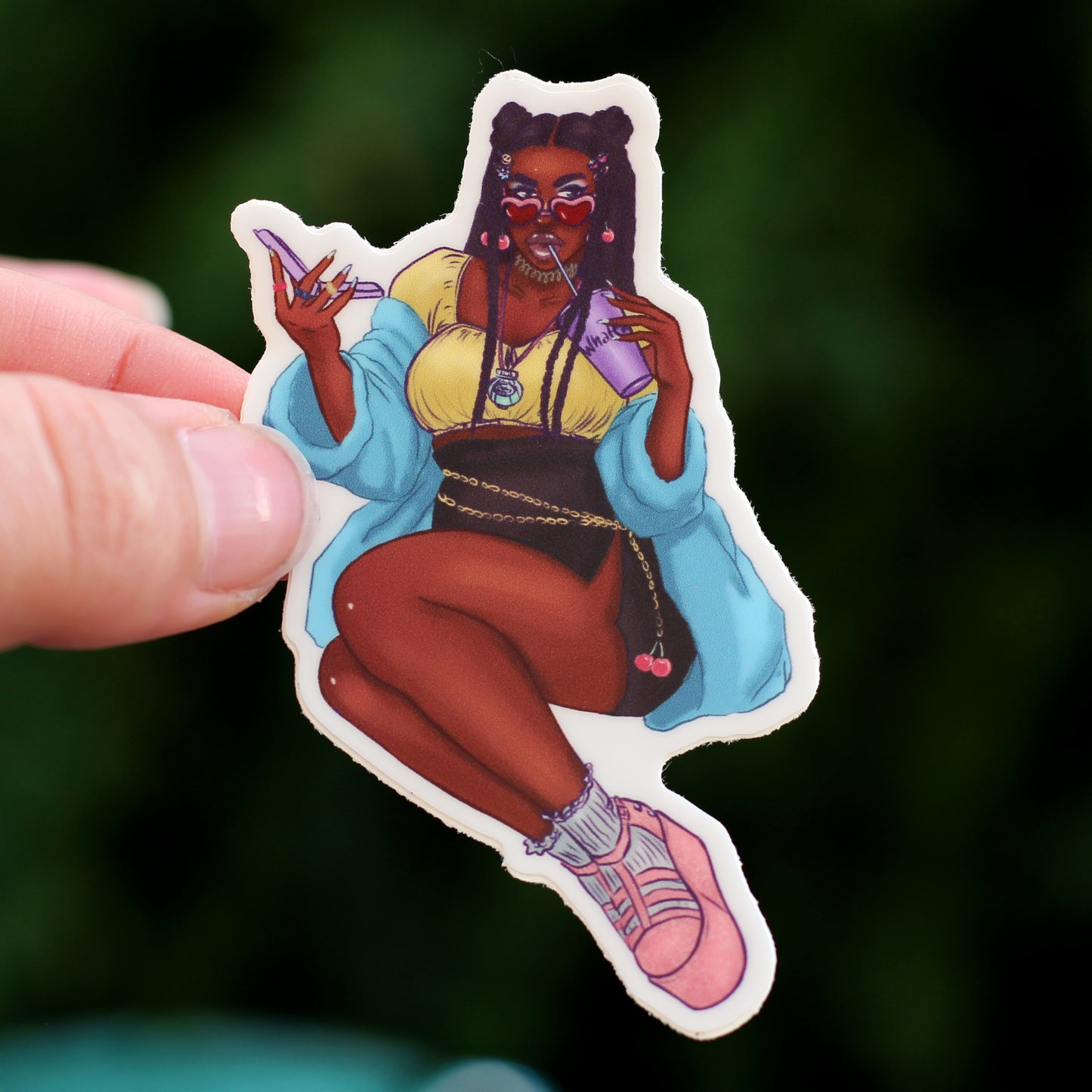 90s retro pinup vinyl sticker