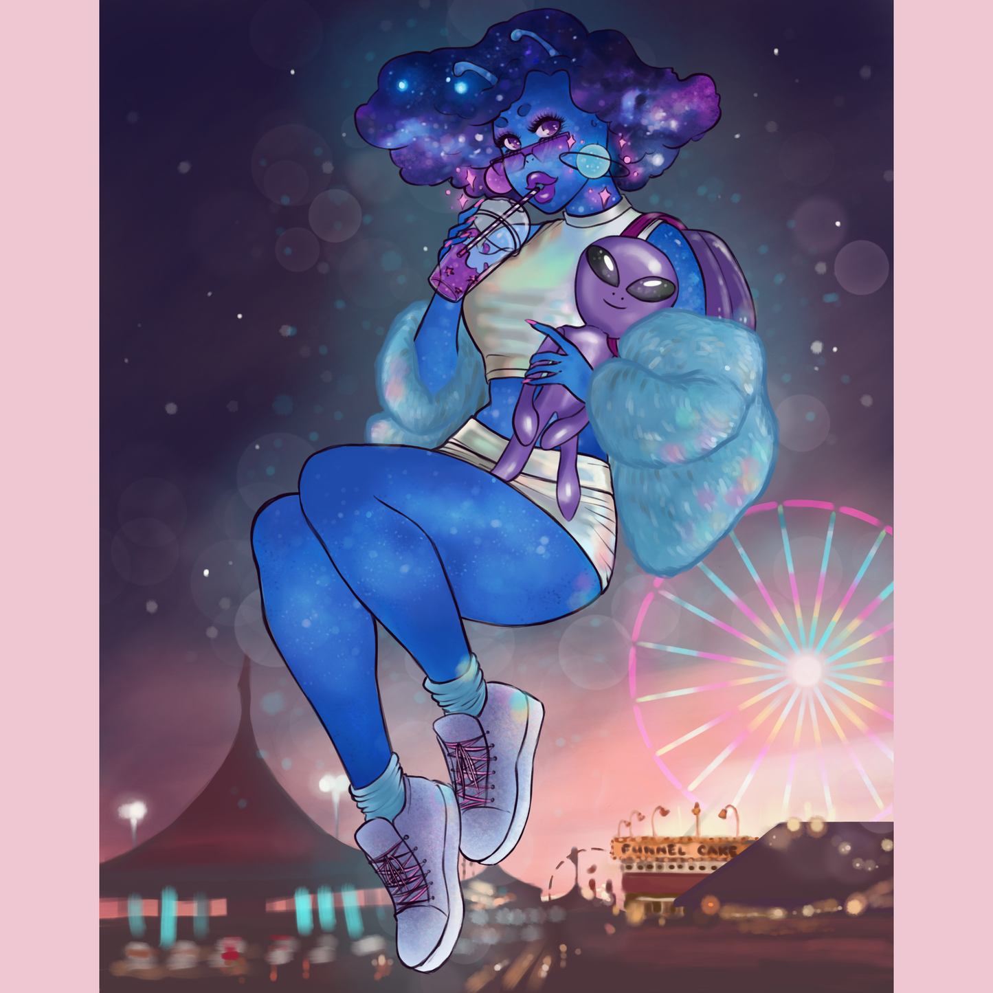 90s Fair Alien Art Print - 8x10" and 5x7"