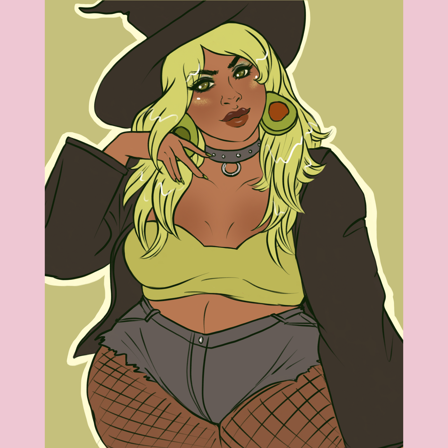 Avocado Witch Art Print - 8x10" and 5x7"