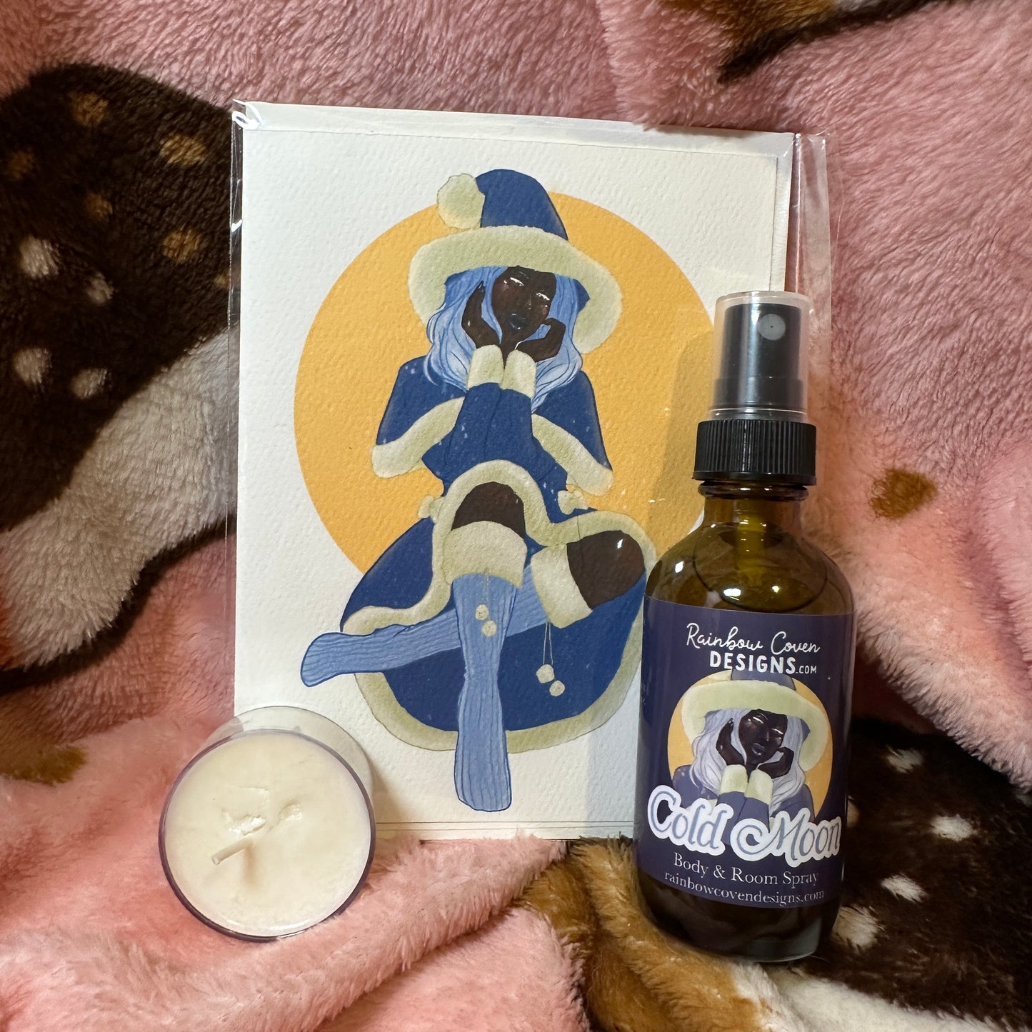 Mini Gift Set - With Spray or Oil, Tealight, and Greeting Card