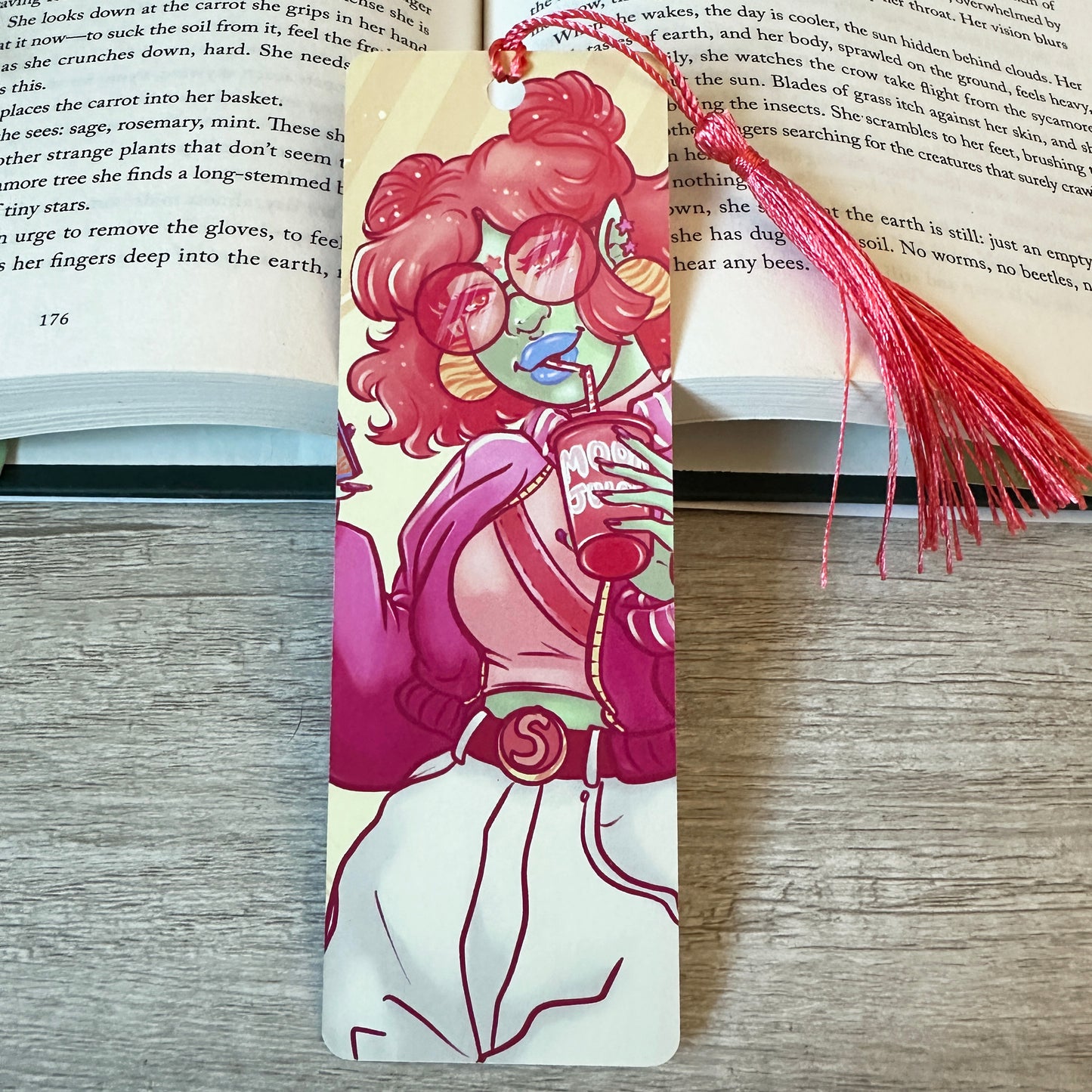 pink alien babe bookmark
