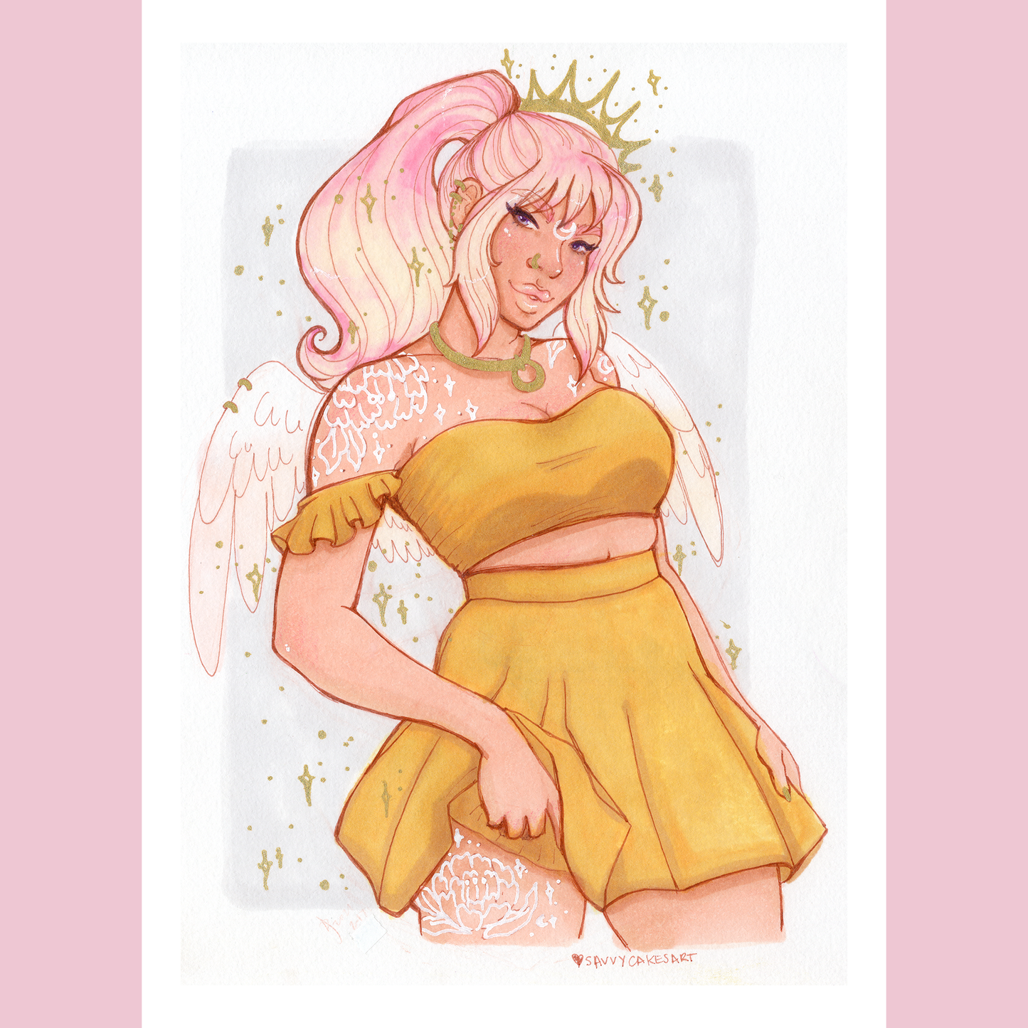 Angel Babe Pin-Up Art Print - 8x10" and 5x7"