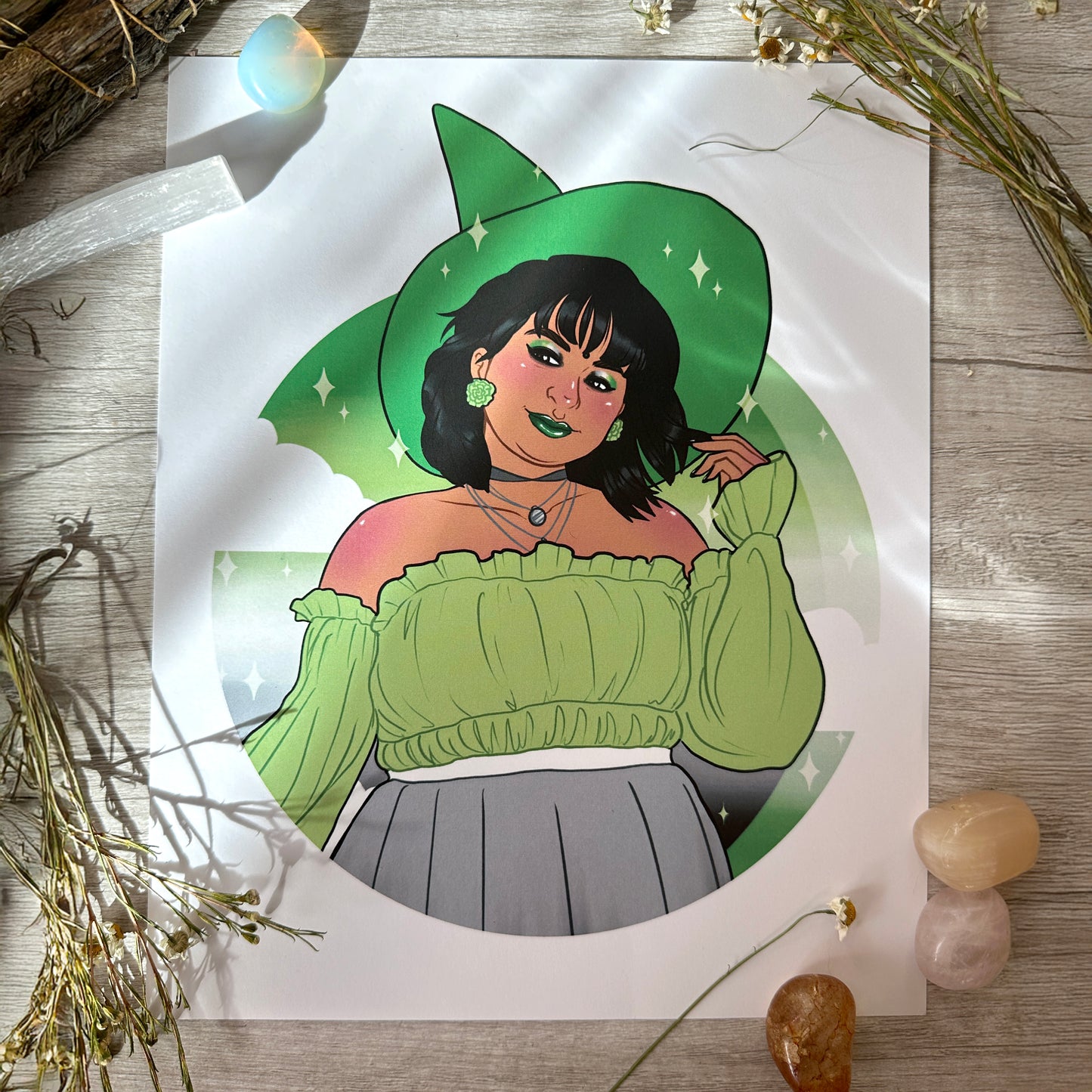 Aro Pride Witch Art Print - 8x10" and 5x7"