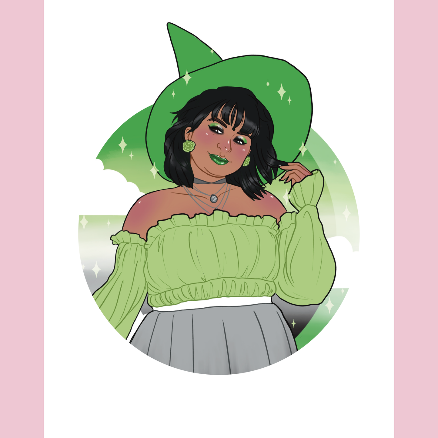 Aro Pride Witch Art Print - 8x10" and 5x7"