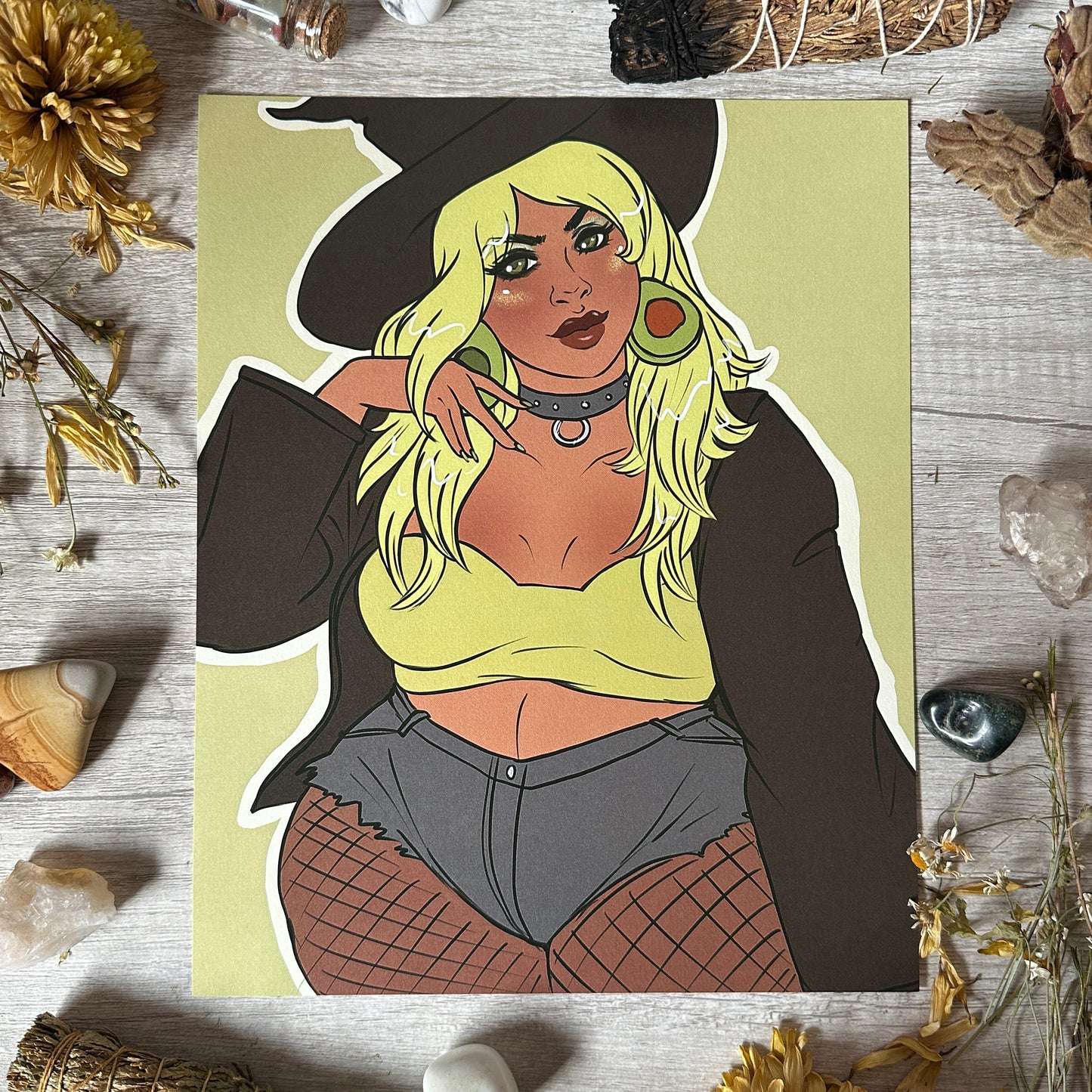 Avocado Witch Art Print - 8x10" and 5x7"
