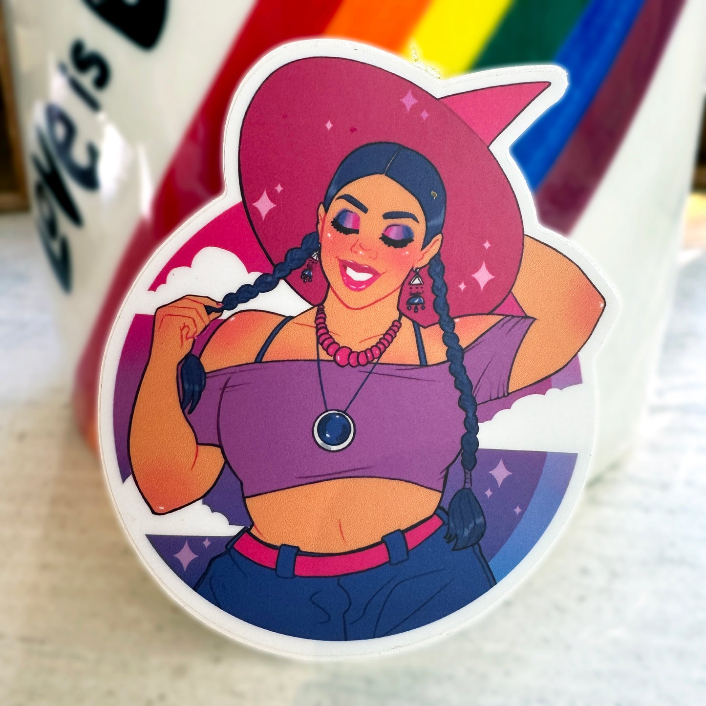 bisexual pride vinyl sticker