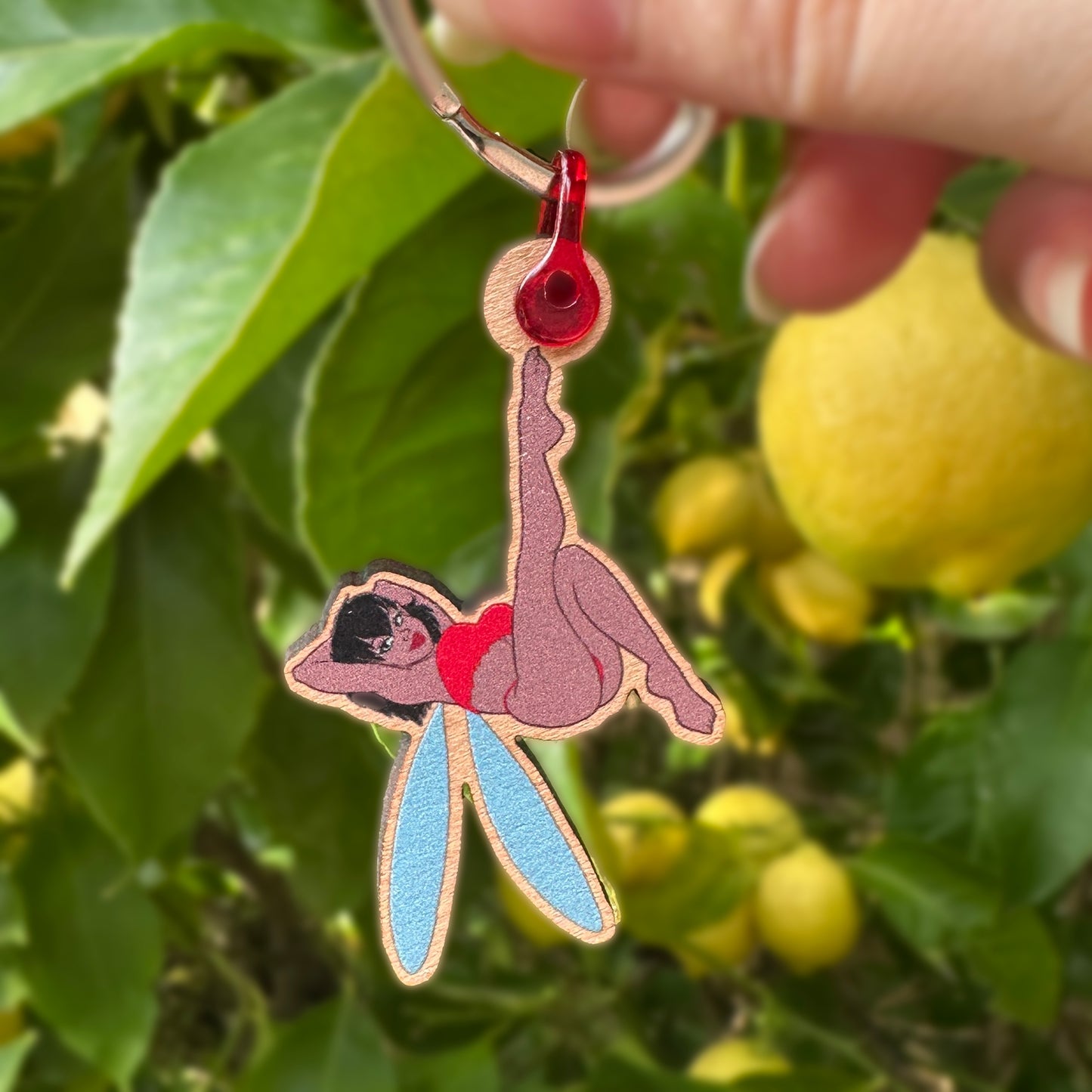 Crysta Fern Gully pinup keychain