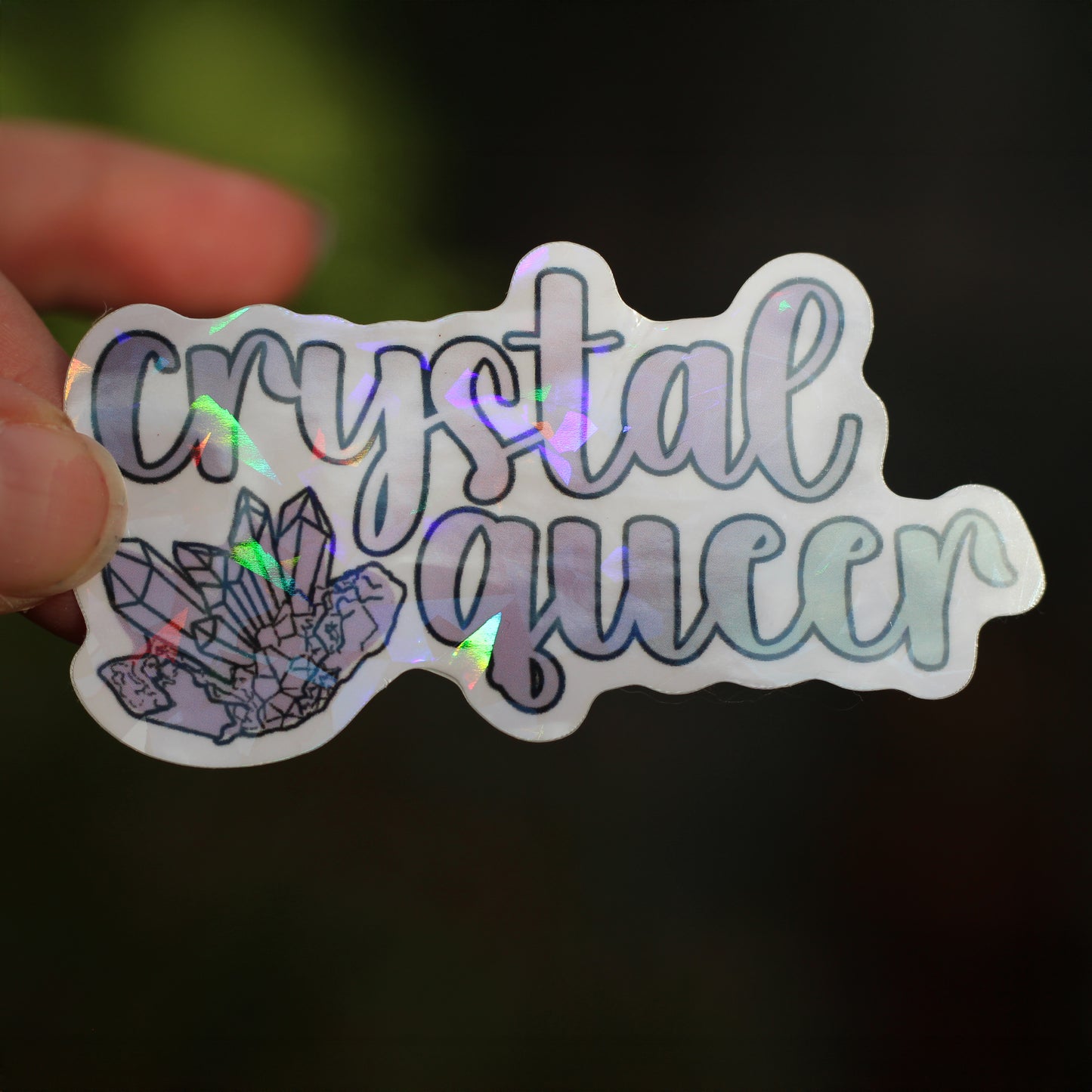 crystal queer vinyl sticker