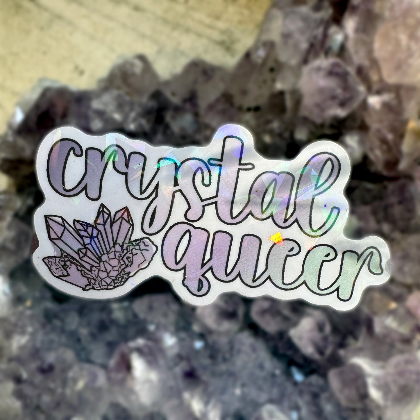 crystal queer vinyl sticker