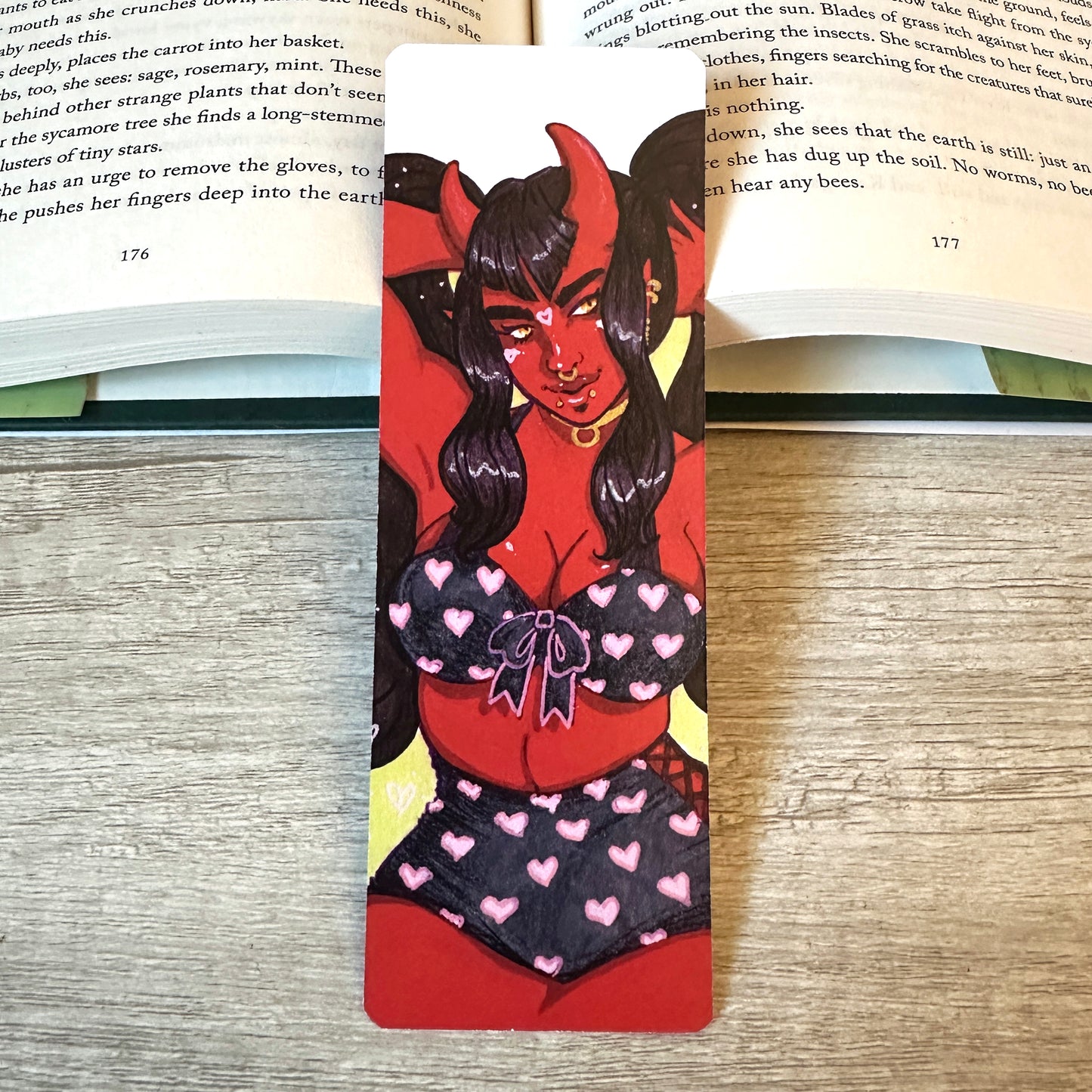 devil babe pin-up bookmark