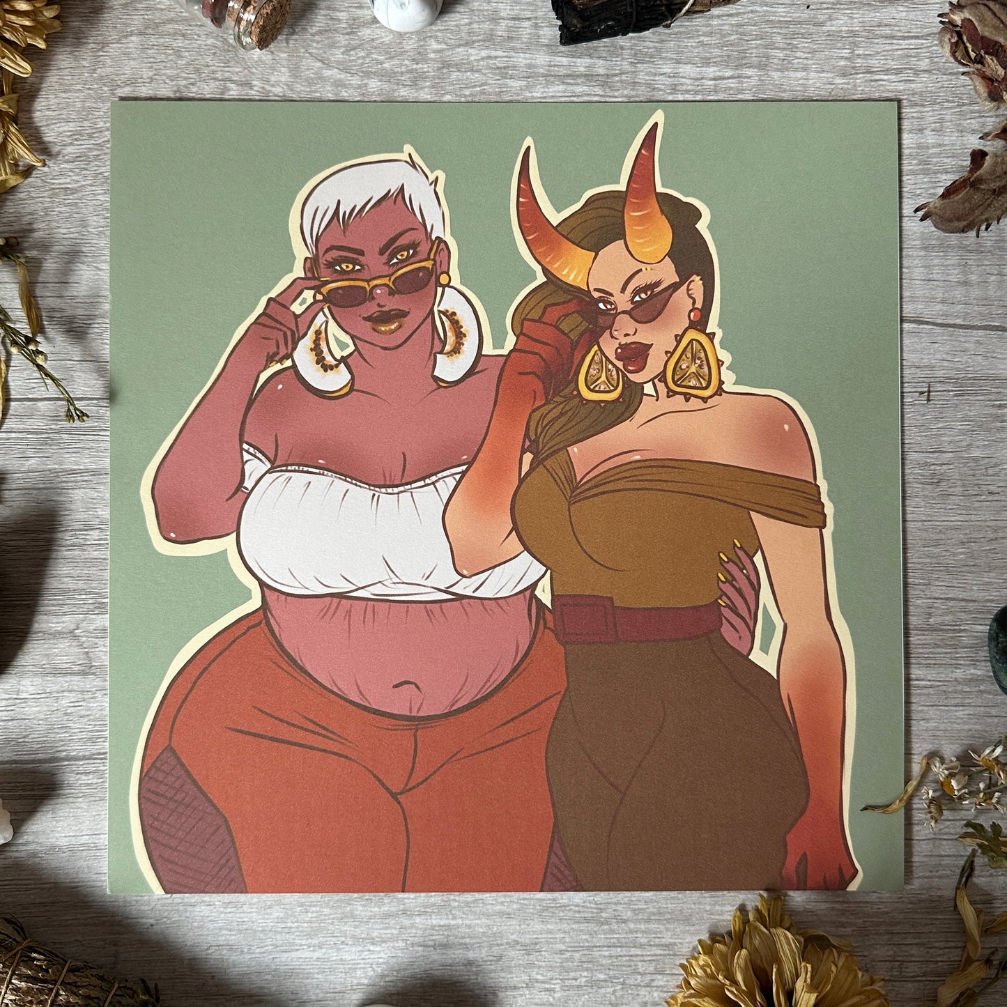 Devil Melon Love Art Print - 8"x8"
