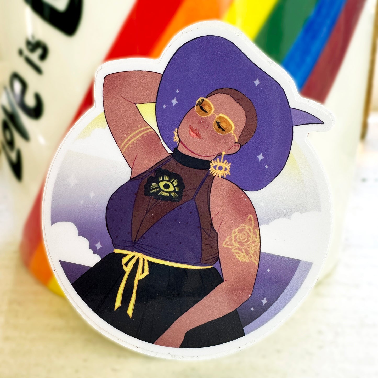 nonbinary pride vinyl sticker