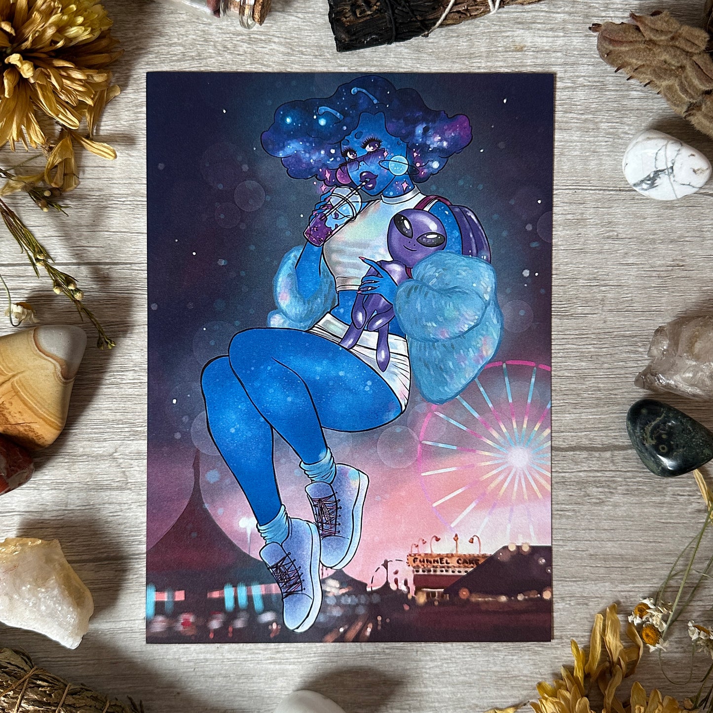 90s Fair Alien Art Print - 8x10" and 5x7"