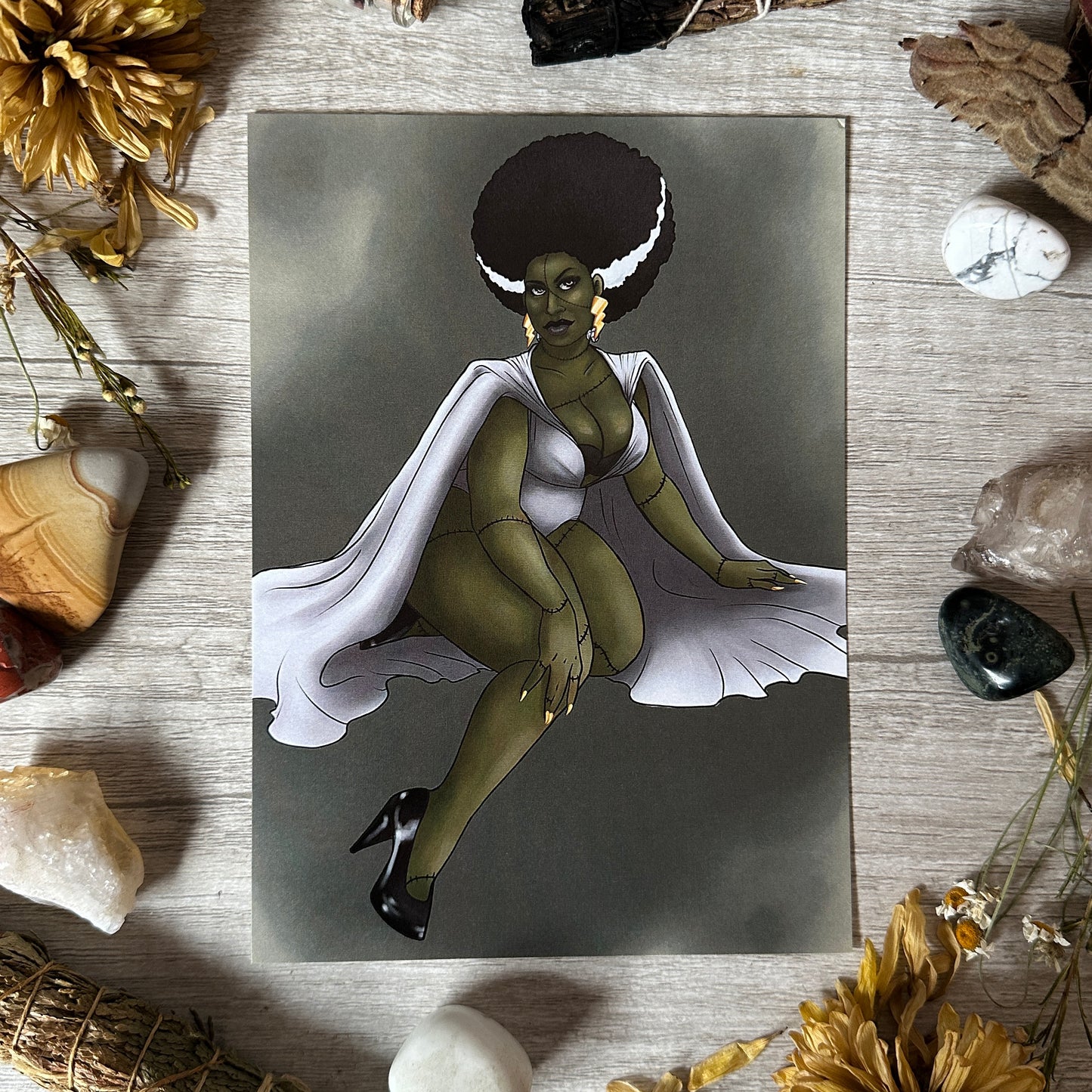 Bride of Frankenstein Pin-Up Art Print - 8x10" and 5x7"