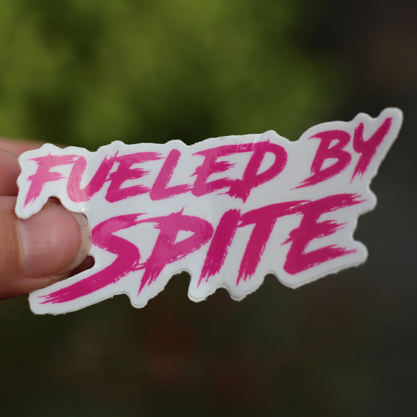 fueled by spite vinyl sticker
