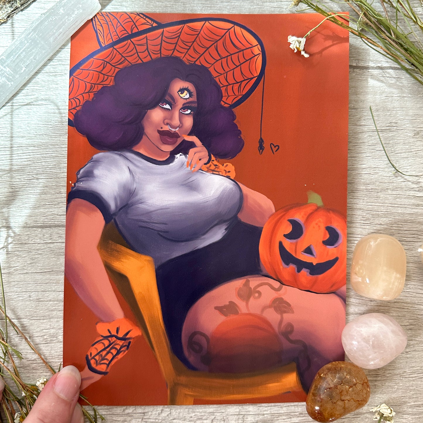 Halloween Pin-Up Witch Art Print - 8x10" and 5x7"