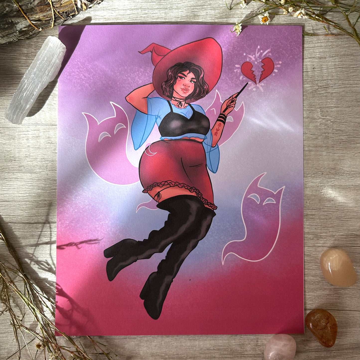 Heartbreaker Pin-Up Witch Art Print - 8x10" and 5x7"