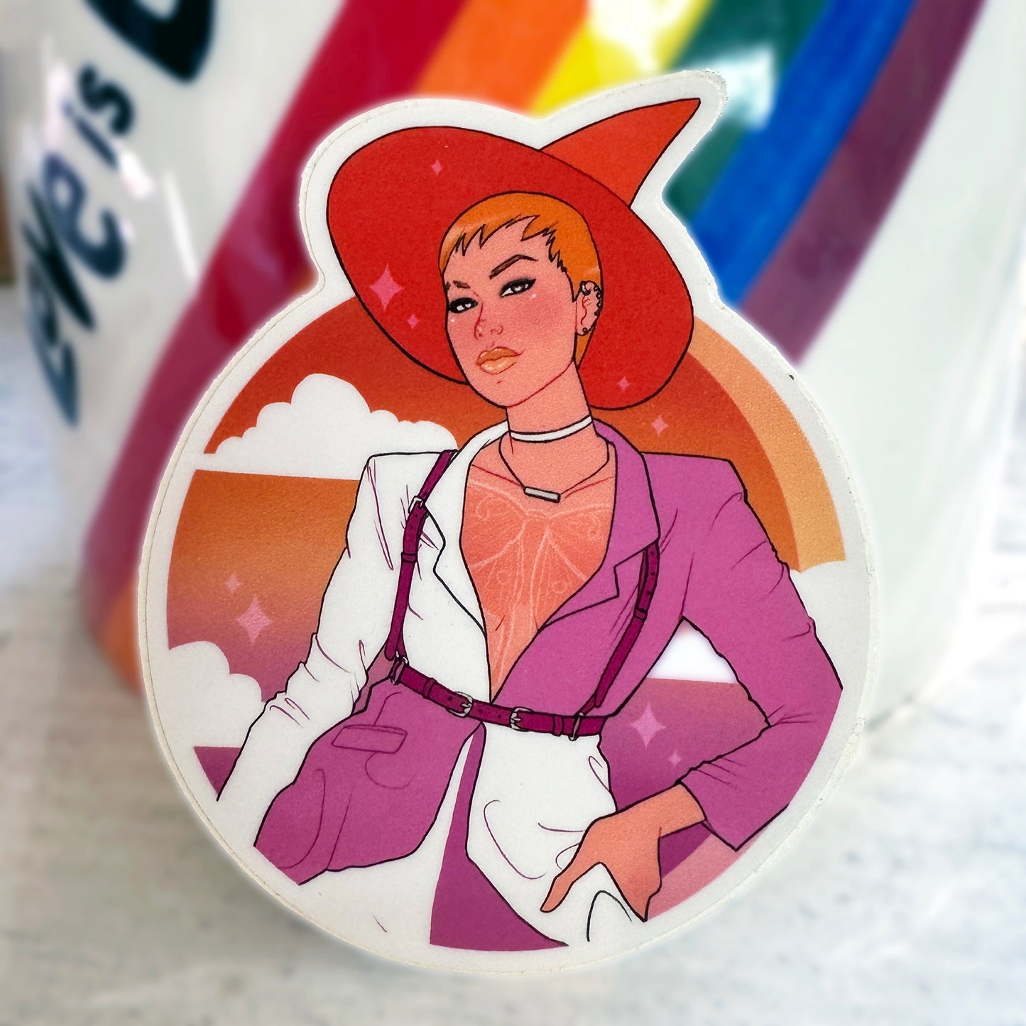 lesbian pride vinyl sticker
