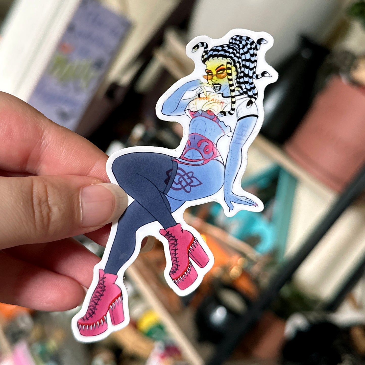 Medusa pinup vinyl sticker