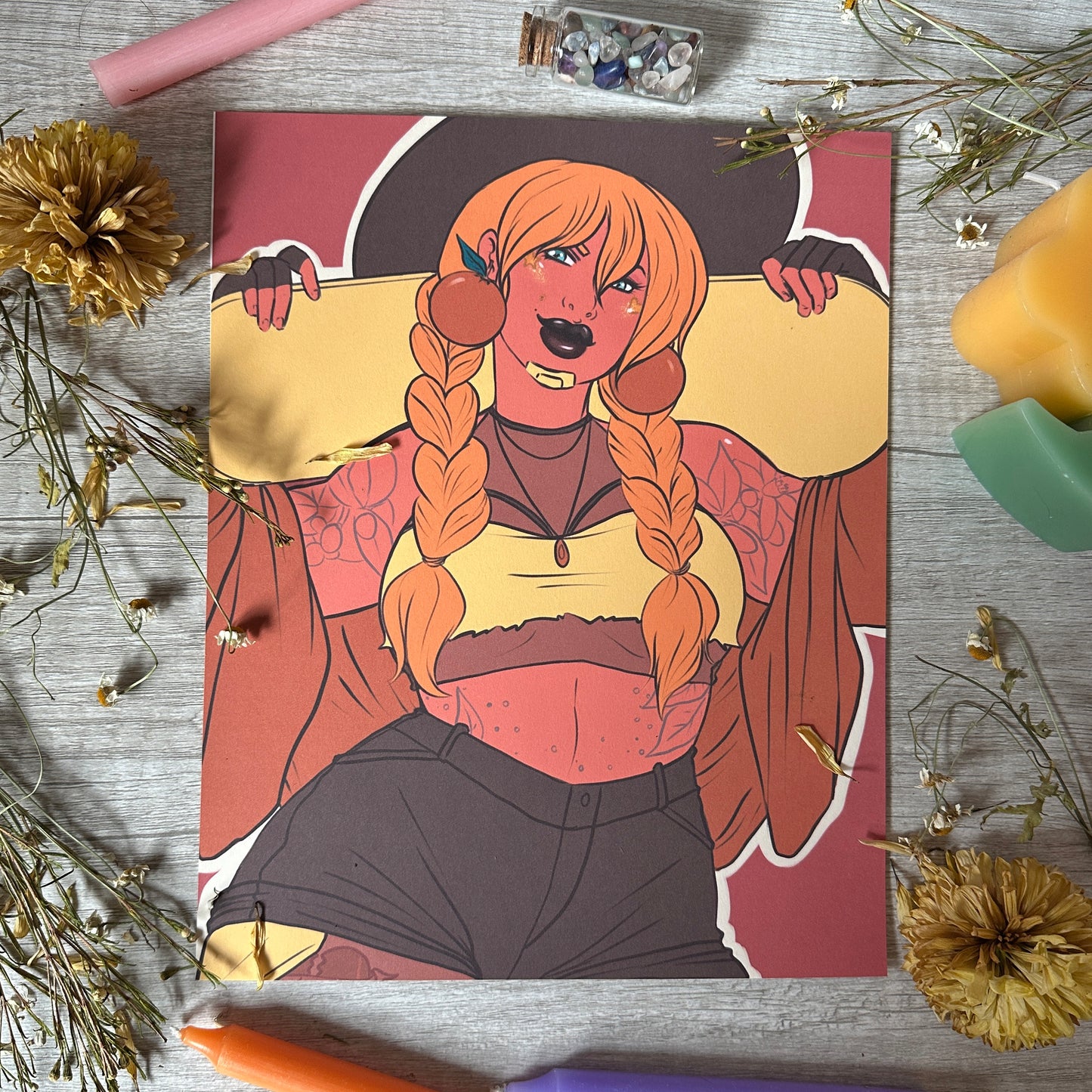 Orange Witch Art Print - 8x10" and 5x7"
