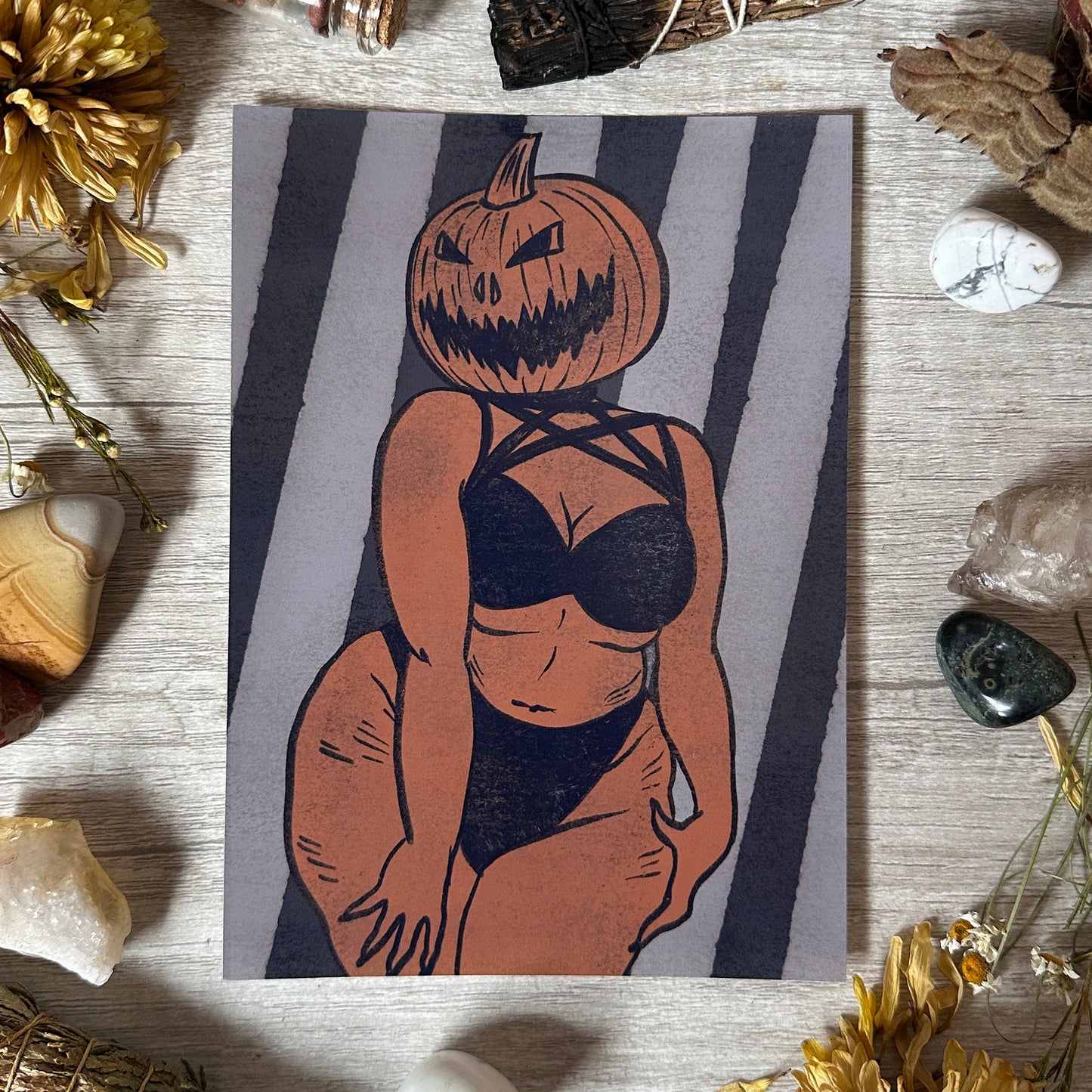 Pumpkinhead Pin-Up Art Print - 8x10" and 5x7"