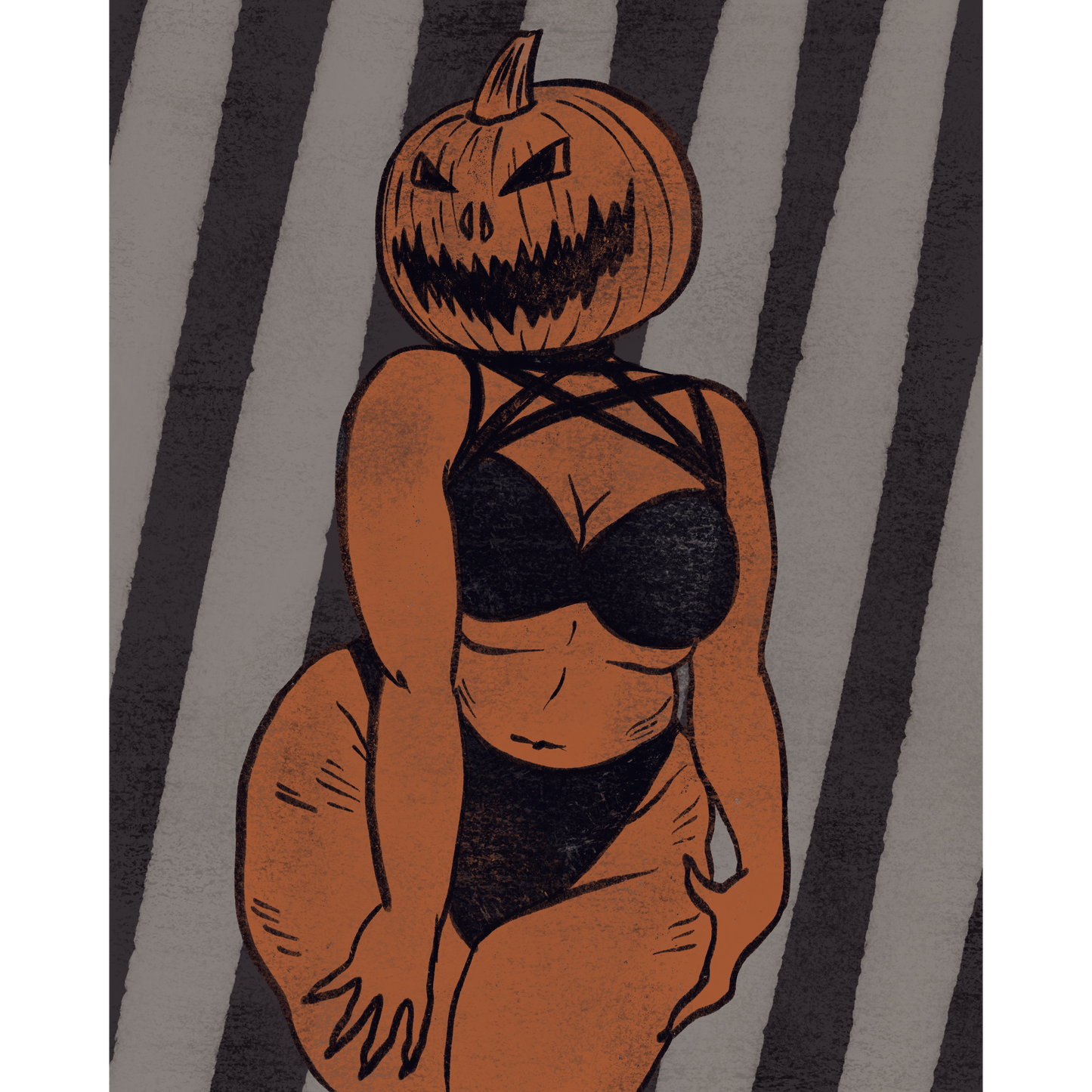 Pumpkinhead Pin-Up Art Print - 8x10" and 5x7"