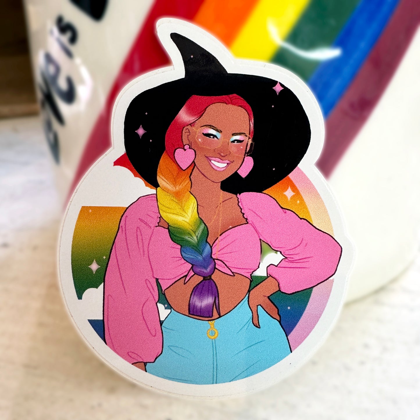 rainbow queer pride vinyl sticker