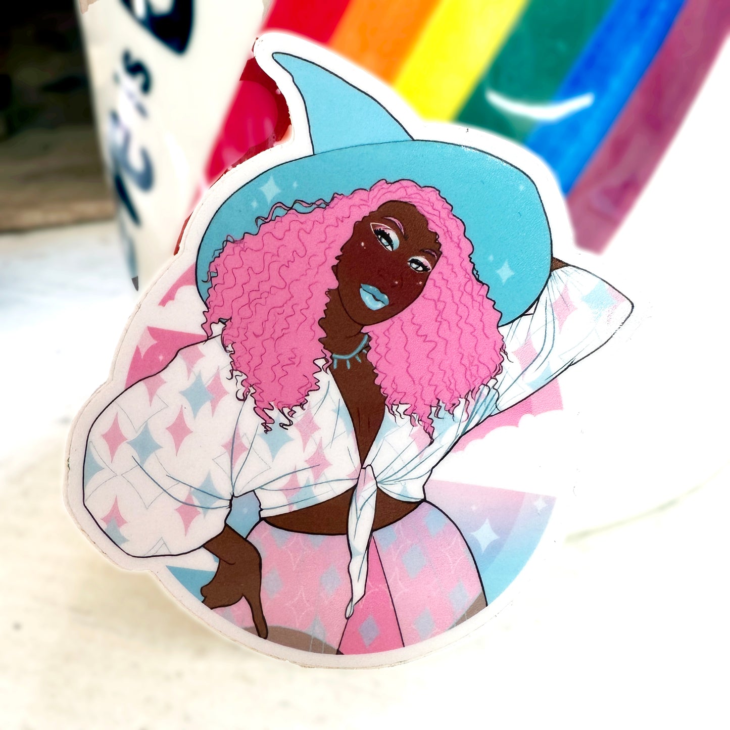 trans pride vinyl sticker