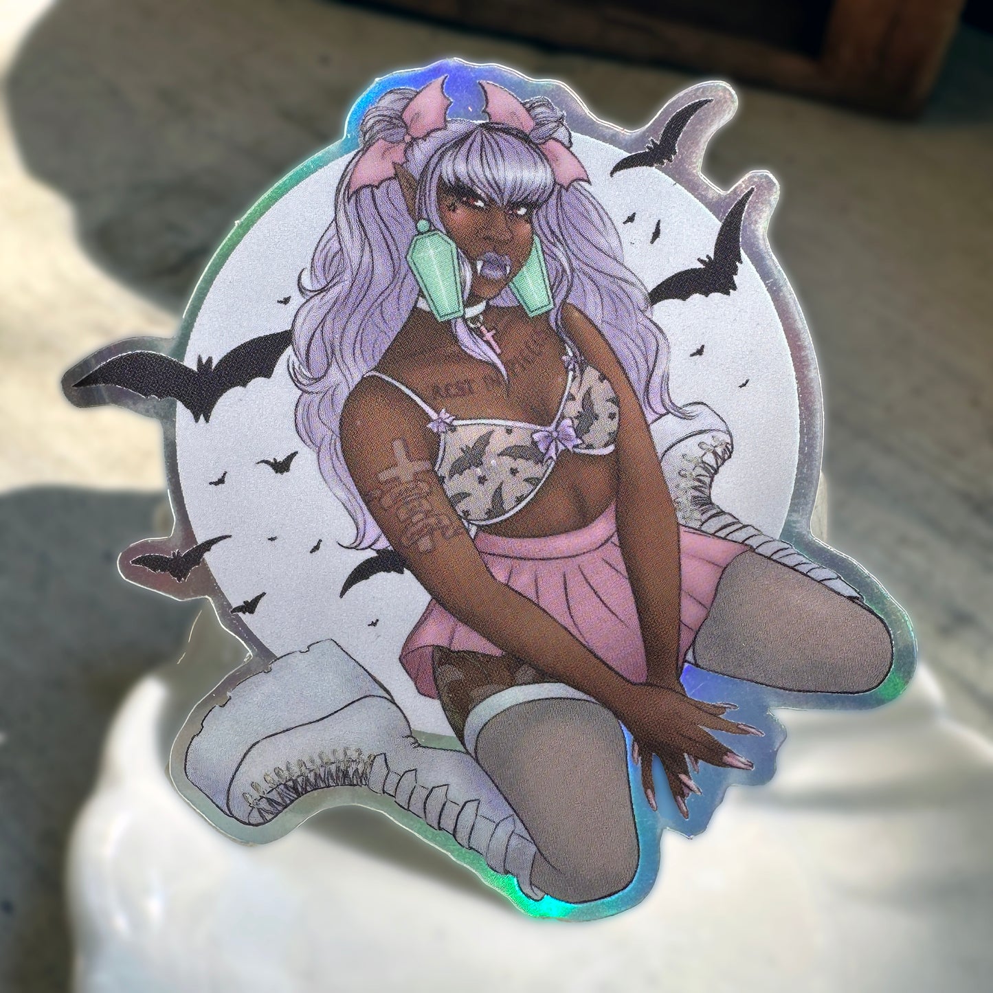 vampire pinup vinyl sticker