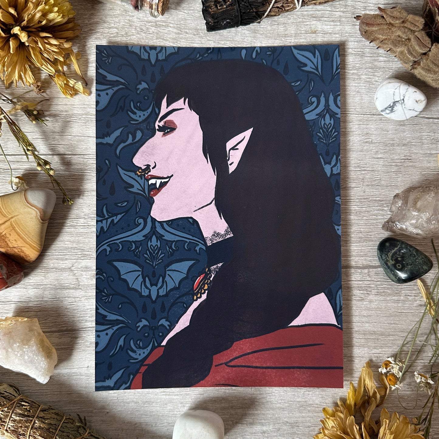 Vampire Bust Art Print - 8x10" and 5x7"