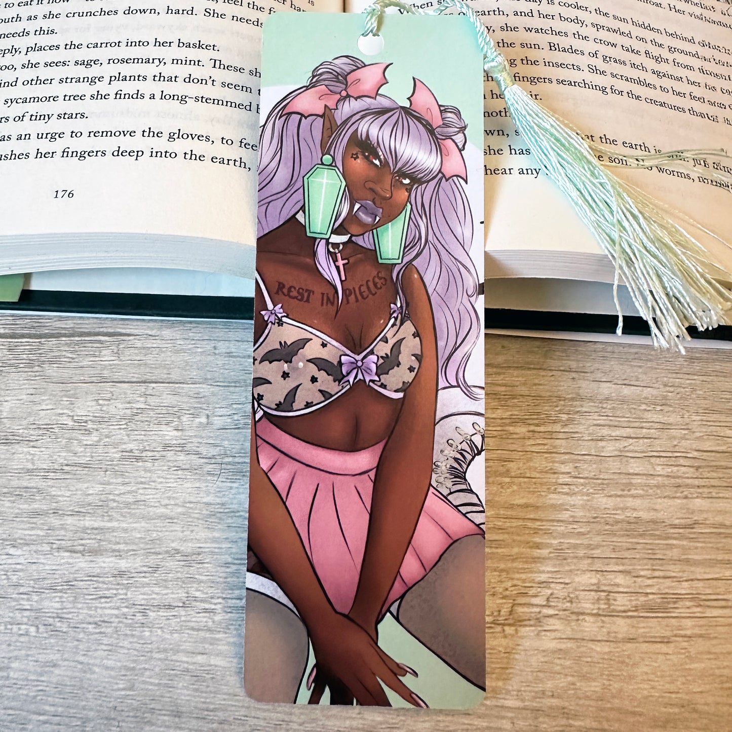 vampire pin-up bookmark