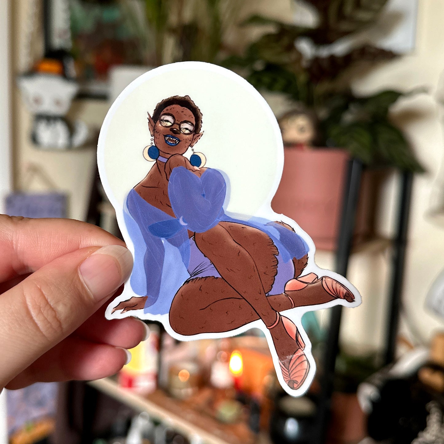 werewolf pinup vinyl sticker