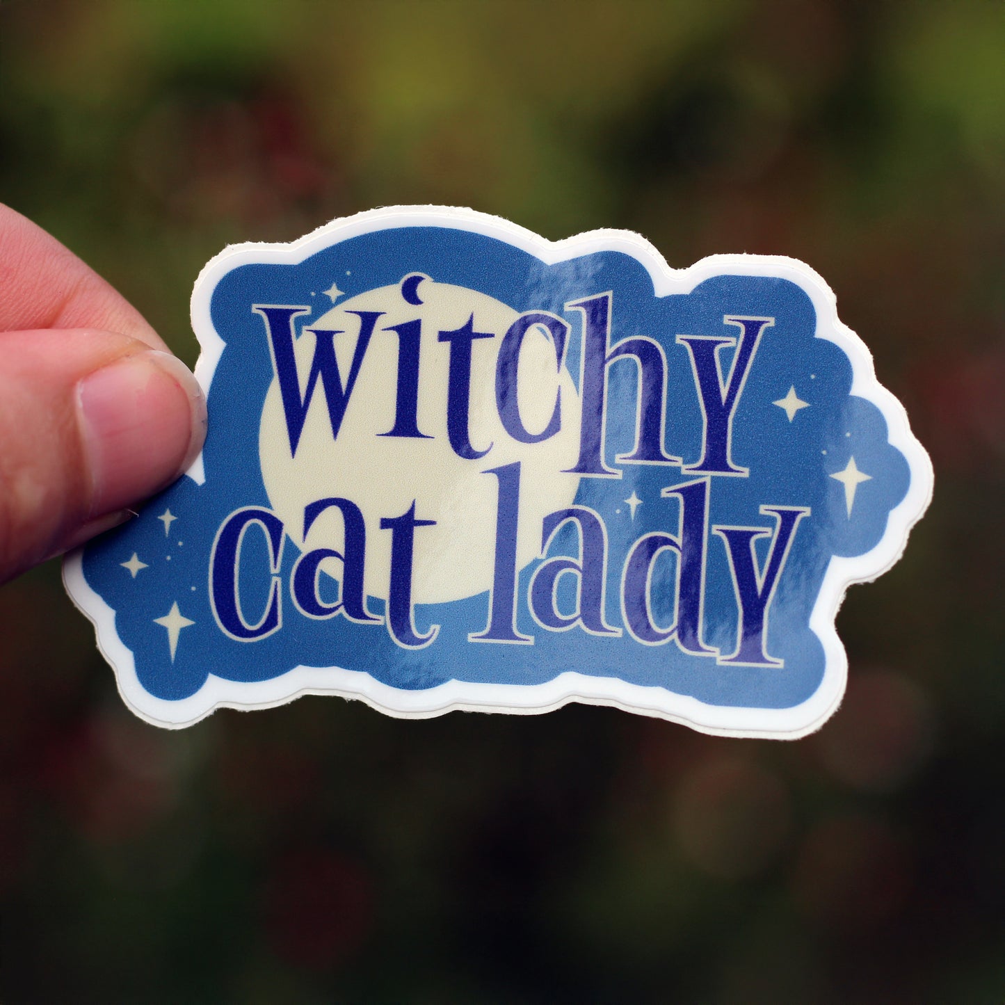 witchy cat lady vinyl sticker