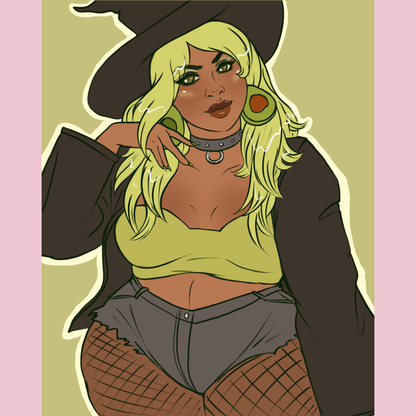 Avocado Witch Art Print - 8x10" and 5x7"