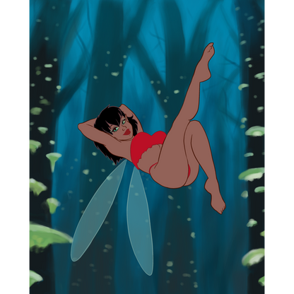 Crysta Fern Gully Pin-up Art Print - 8x10" and 5x7"