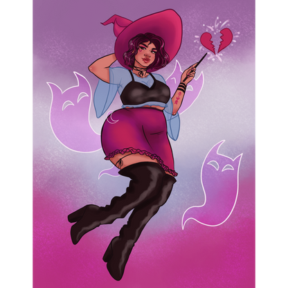 Heartbreaker Pin-Up Witch Art Print - 8x10" and 5x7"