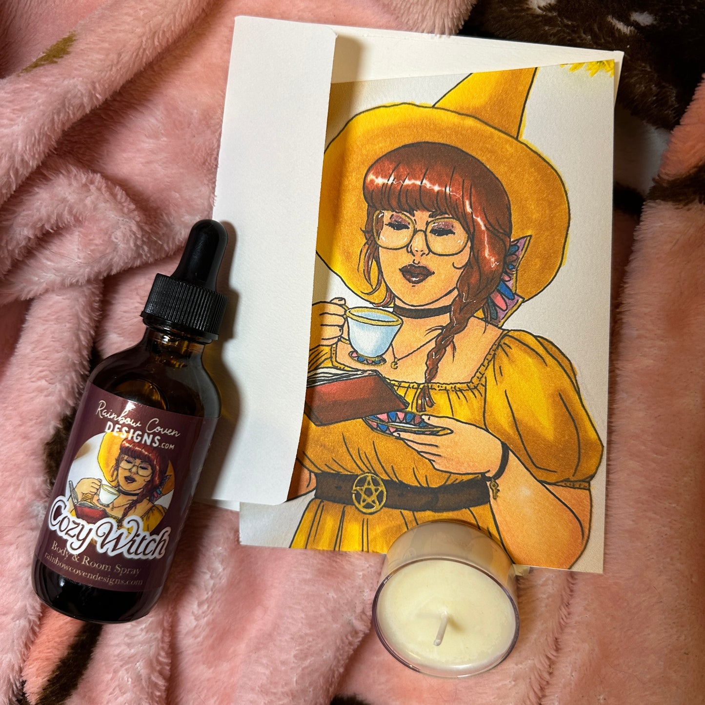 Mini Gift Set - With Spray or Oil, Tealight, and Greeting Card