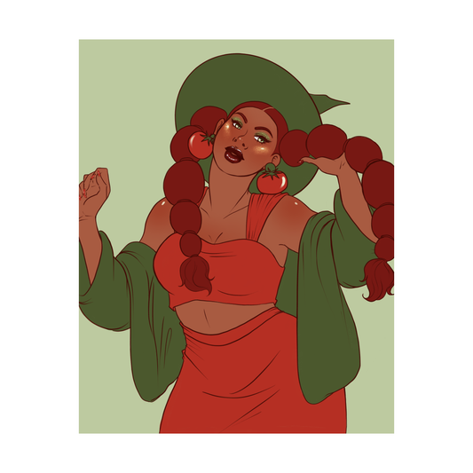 🍅 Tomato Witch Art Print - 8x10" and 5x7"