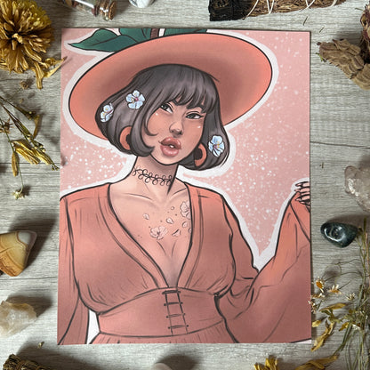 Apricot Witch Art Print - 8x10" and 5x7"
