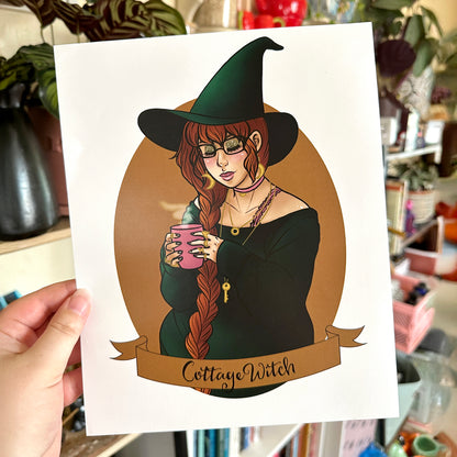 Cottage Witch Art Print - 8x10" and 5x7"