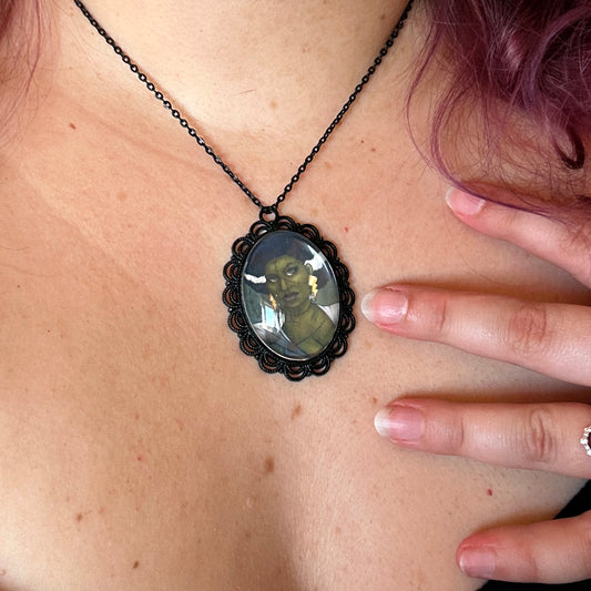 Bride of Frankenstein Pendant Necklace – Spooky Cute Pinup Jewelry