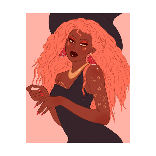 🍊 Grapefruit Witch Art Print - 8x10" and 5x7"