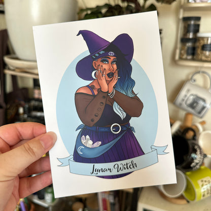 Lunar Witch Art Print - 8x10" and 5x7"