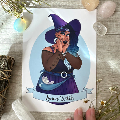 Lunar Witch Art Print - 8x10" and 5x7"