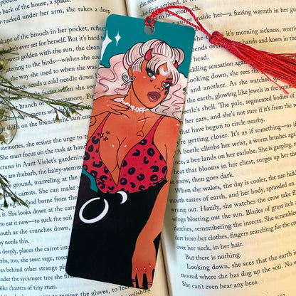 cut off devil girl pin-up bookmark